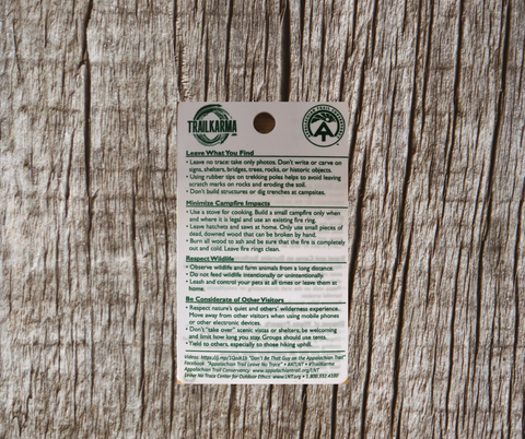 Leave No Trace A.T. Reference Card